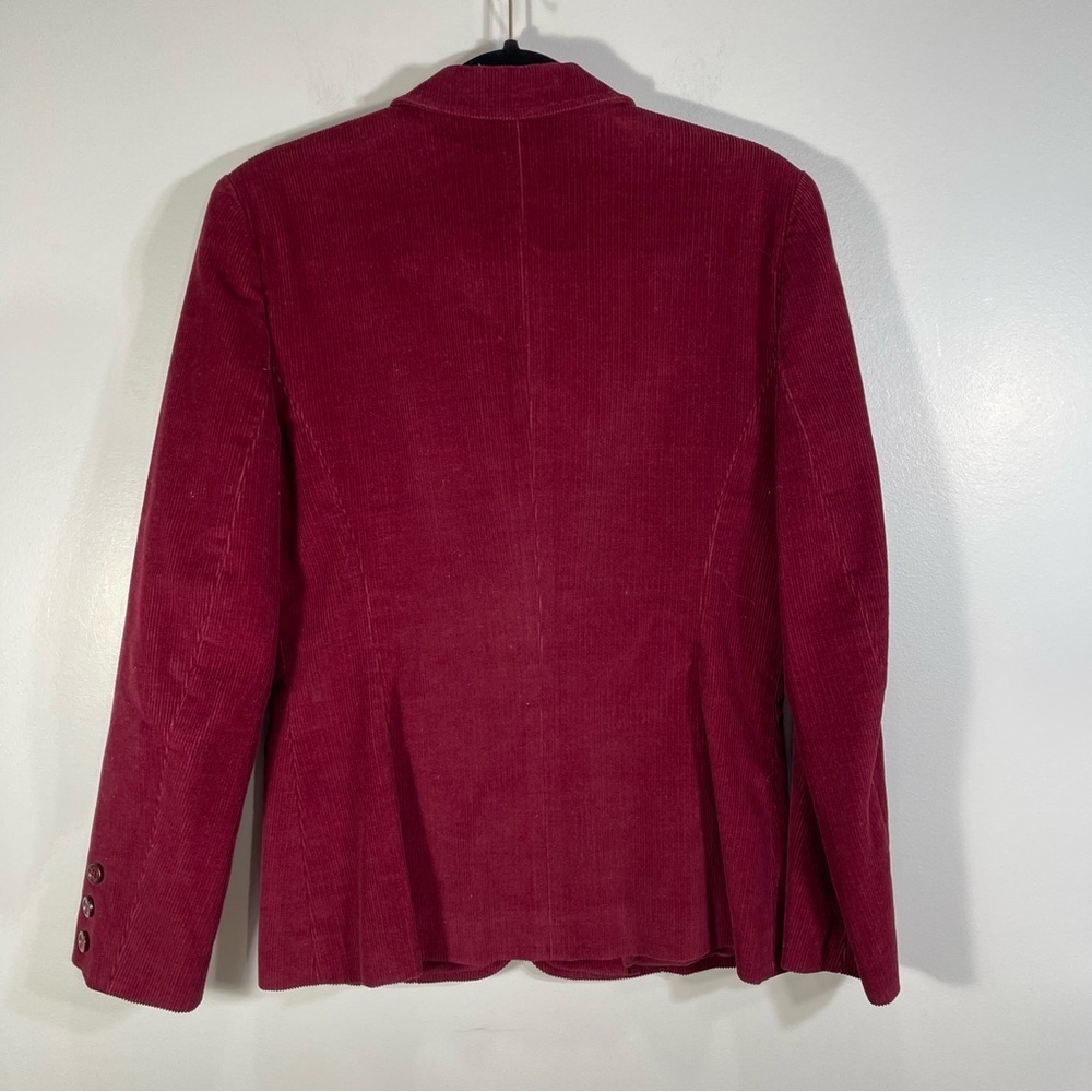 Bobbie Brooks Blazer Suit Jacket Women's Corduroy Maroon Vintage Work Office - Picture 3 of 16